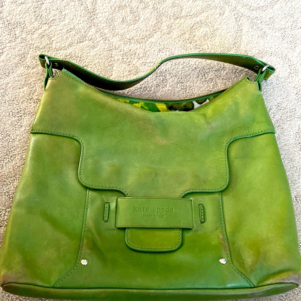 Kate spade green leather used